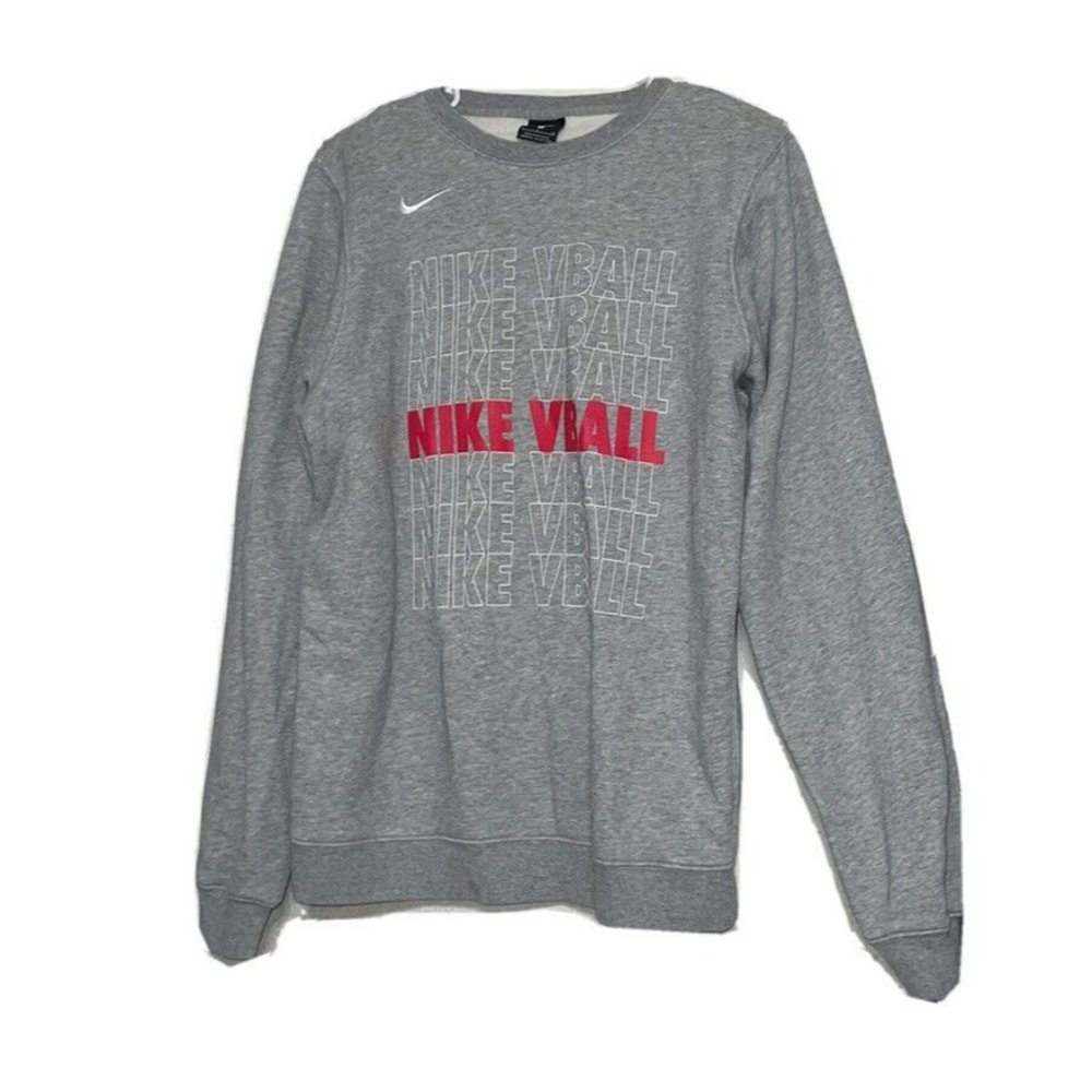 Nike Mens Club Fleece Crew Neck Sweatshirt Size Small Gray Nike VBall